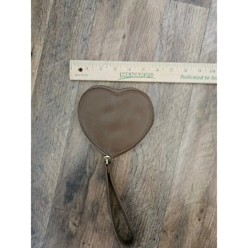 Juicy Couture Heart Coin Purse Wristlet Brown Monogram Logo Mini Pouch Y2K